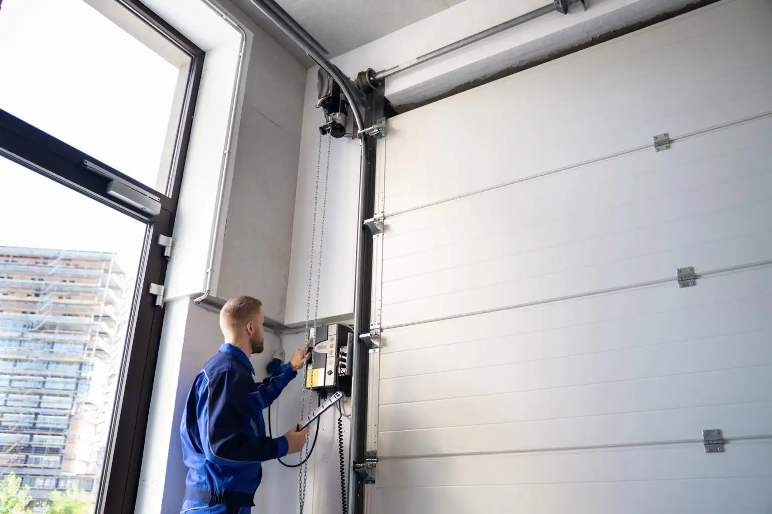 Commercial garage door installation in North Carolina