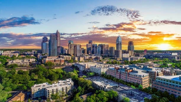 Charlotte, North Carolina skyline — garage door repair service area