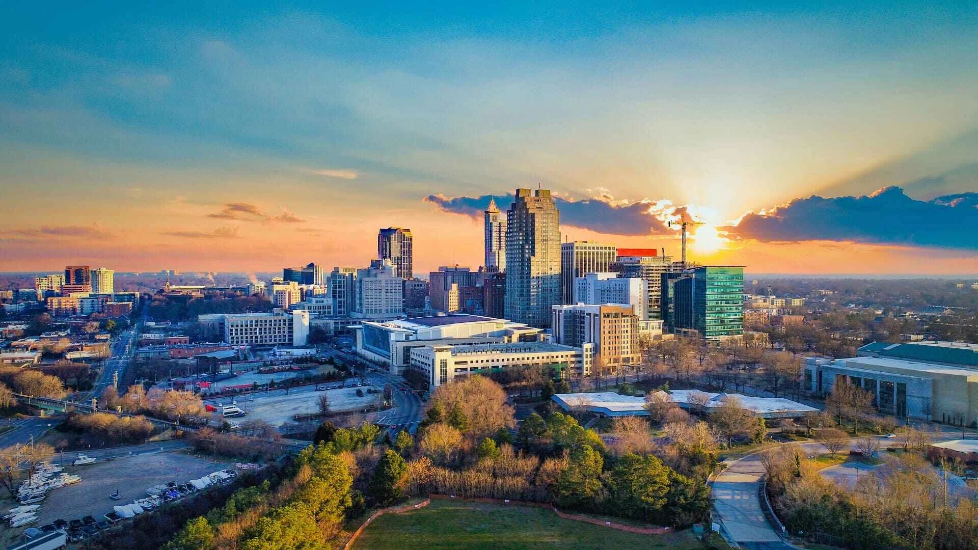 Raleigh, North Carolina skyline — garage door repair service area